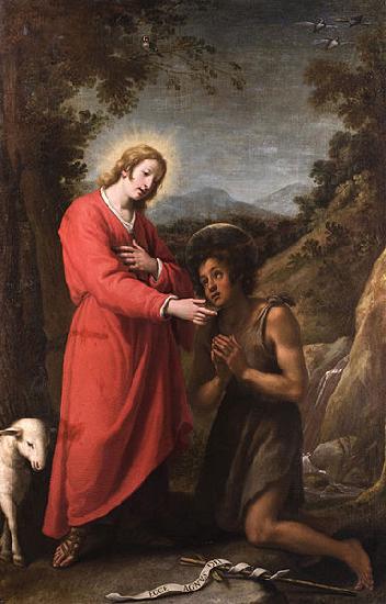 Matteo Rosselli Jesus and John the Baptist meet in their youth France oil painting art